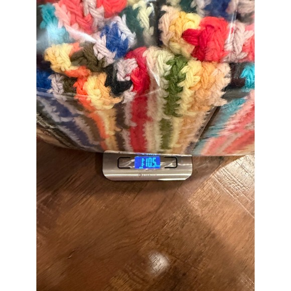 Mid-Century Vintage Rainbow Striped Afghan Blanket Throw Cottage Grandma style - Picture 7 of 7